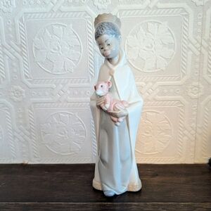 Vintage Lladró Porcelain Figurine | Young Girl with Lamb